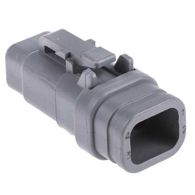 Deutsch, DTM Automotive Connector Plug 4 Way, Crimp Termination