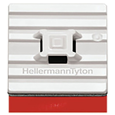 HellermannTyton Self Adhesive White Cable Tie Mount 28 mm x 28mm, 5.4mm Max. Cable Tie Width