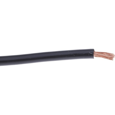 RS PRO Black FLEXIBLE BK Tri-rated Cable, 6 mm² CSA, 600 V, 48 A, 25m
