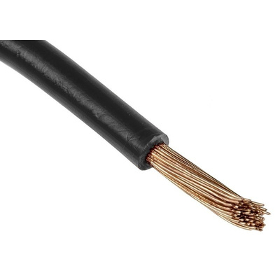 RS PRO Black FLEXIBLE BK Tri-rated Cable, 16 mm² CSA, 600 V, 95 A, 25m