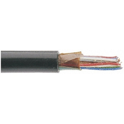 RS PRO 5 Pairs 100m CW1128 10 Core Telephone Cable Black Sheath 240 V