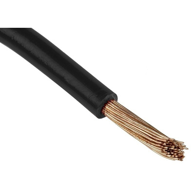 RS PRO Black Tri-rated Cable, 16 mm² CSA, 600 V, 100 A, 100m