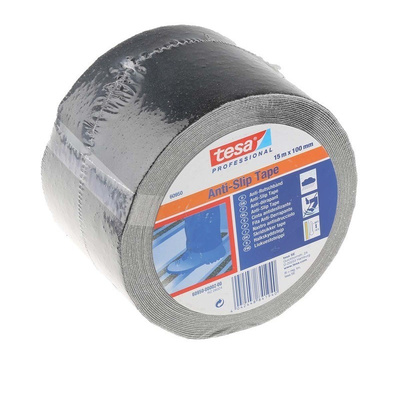 Tesa Black Anti-Slip Flooring PVC Tape With Solid Surface Finish 15m (Length) 100mm (Width) 0.81mm (Thickness)