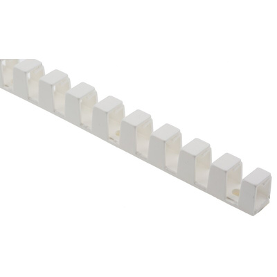 RS PRO White Slotted Flexible Panel Trunking - Flexible Slot, W9 mm x D11mm, L0.5m, Polypropylene