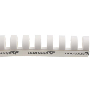 RS PRO White Slotted Flexible Panel Trunking - Flexible Slot, W20 mm x D20mm, L0.5m, Polypropylene