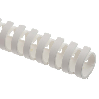 RS PRO White Slotted Flexible Panel Trunking - Flexible Slot, W20 mm x D20mm, L0.5m, Polypropylene