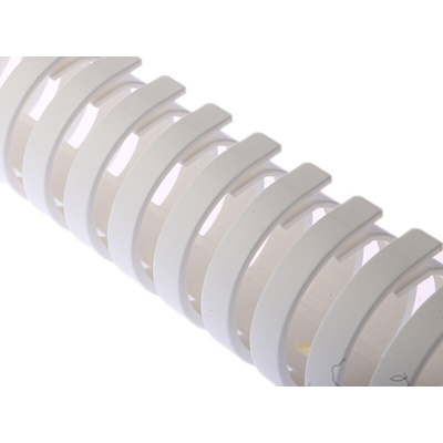 RS PRO White Slotted Flexible Panel Trunking - Flexible Slot, W30 mm x D30mm, L0.5m, Polypropylene