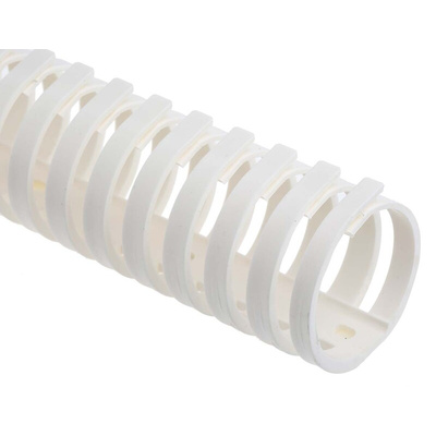 RS PRO White Slotted Flexible Panel Trunking - Flexible Slot, W40 mm x D40mm, L0.5m, Polypropylene