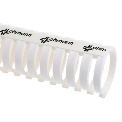 RS PRO White Slotted Flexible Panel Trunking - Flexible Slot, W40 mm x D40mm, L0.5m, Polypropylene