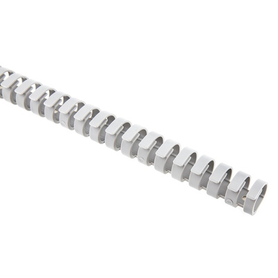 RS PRO Grey Slotted Flexible Panel Trunking - Flexible Slot, W20 mm x D20mm, L0.5m, Polypropylene