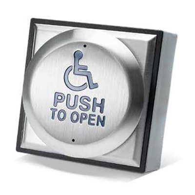4" Exit Button with Wheelchair and Push