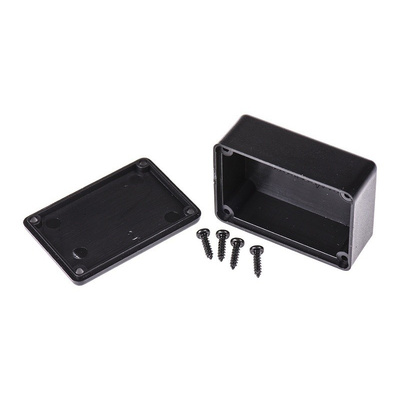 Black ABS Potting Box With Lid, 40 x 28 x 18mm