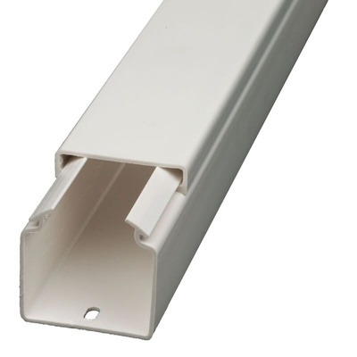 RS PRO White Mini Trunking, W30 mm x D30mm, L2m, PVC