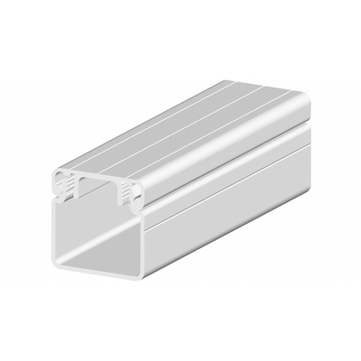 RS PRO Silver Cable Trunking - Open Slot, W30 mm x D30mm, L1m, Aluminium