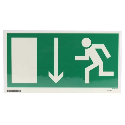 Vinyl Fire Exit Down Non-Illuminated Emergency Exit Sign