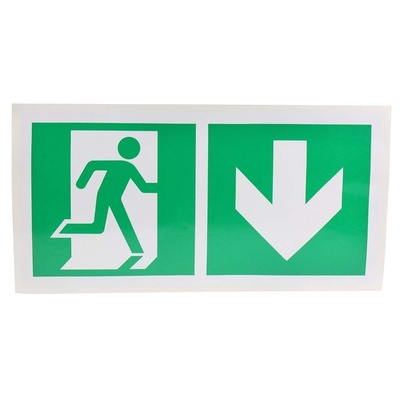 Vinyl Emergency Exit Down,  With Pictogram Only, Non-Illuminated Emergency Exit Sign