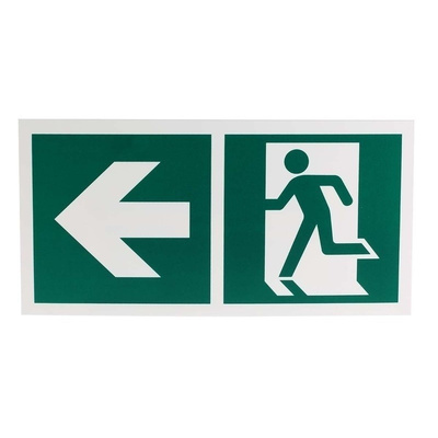 Plastic Emergency Exit Left,  With Pictogram Only, Non-Illuminated Emergency Exit Sign