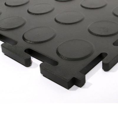 COBA Black Industrial Floor Tile PVC Workfloor With Solid Surface Finish 500mm (Length) 500mm (Width) 5mm (Thickness)