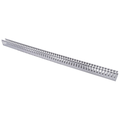 RS PRO Grey Slotted Panel Trunking - Open Slot, W40 mm x D60mm, L1m, PVC