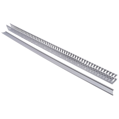 RS PRO Grey Slotted Panel Trunking - Open Slot, W40 mm x D60mm, L1m, PVC