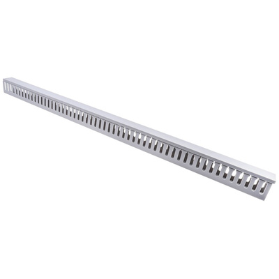 RS PRO Grey Slotted Panel Trunking - Open Slot, W40 mm x D60mm, L1m, PVC