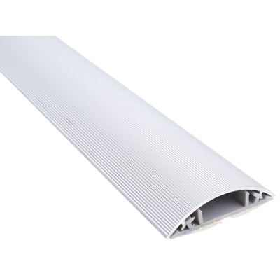 RS PRO Grey Floor Trunking - Closed Slot, W50 mm x D9.8mm, L1m, Aluminium Alloy (Lid), PVC (Base)