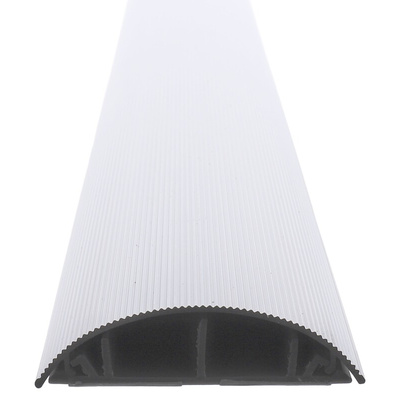 RS PRO Grey Floor Trunking - Closed Slot, W70 mm x D16mm, L1m, Aluminium Alloy (Lid), PVC (Base)