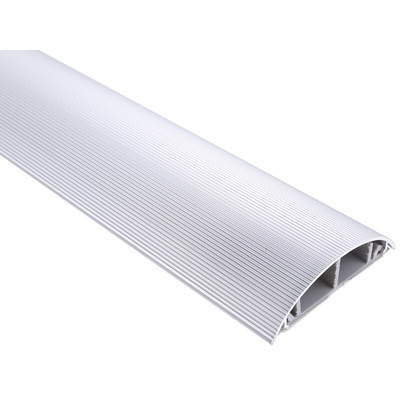 RS PRO Grey Floor Trunking - Closed Slot, W70 mm x D16mm, L1m, Aluminium Alloy (Lid), PVC (Base)