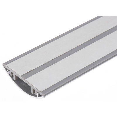 RS PRO Grey Floor Trunking - Closed Slot, W70 mm x D16mm, L1m, Aluminium Alloy (Lid), PVC (Base)