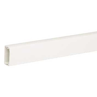 RS PRO White Mini Trunking - Closed Slot, W38 mm x D25mm, L2m, PVC