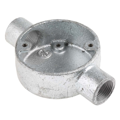 RS PRO Through Box, Conduit Fitting, 20mm Nominal Size, Steel