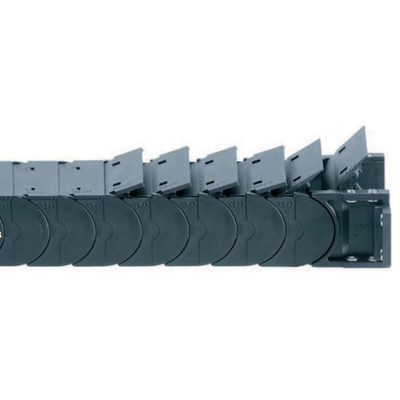 Igus 58, e-chain Black Cable Chain - Flexible Slot, W50 mm x D35mm, L1m, 75 mm Min. Bend Radius, Polymer