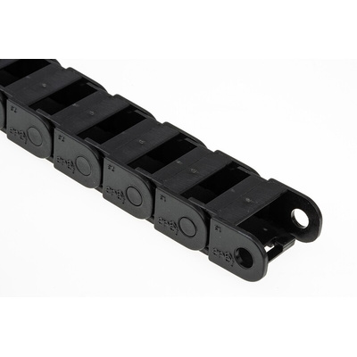 Igus 7, e-chain Black Cable Chain - Flexible Slot, W27 mm x D15mm, L1m, 38 mm Min. Bend Radius, Igumid G