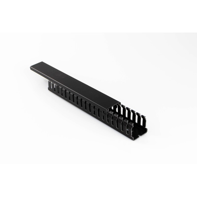 Beta Duct 888 Black Slotted Panel Trunking - Open Slot, W50 mm x D50mm, L1m, PVC