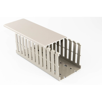 Beta Duct 1045 Grey Slotted Panel Trunking - Open Slot, W75 mm x D75mm, L2m, PVC