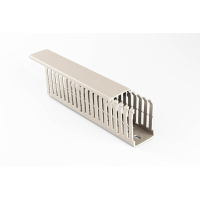 Beta Duct 1047 Grey Slotted Panel Trunking - Open Slot, W25 mm x D37.5mm, L2m, PVC