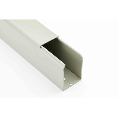 Beta Duct 1048 Grey Slotted Panel Trunking, W50 mm x D50mm, L2m, PVC