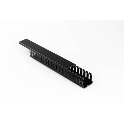 Beta Duct 2346 Black Slotted Panel Trunking - Open Slot, W25 mm x D75mm, L2m, Noryl