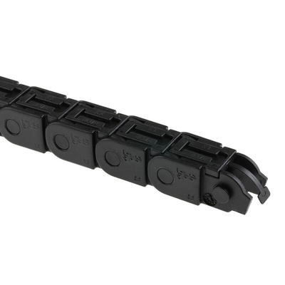Igus 7, e-chain Black Cable Chain - Flexible Slot, W16.5 mm x D15mm, L1m, 38 mm Min. Bend Radius, Igumid G
