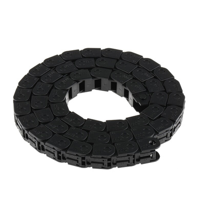Igus 7, e-chain Black Cable Chain - Flexible Slot, W16.5 mm x D15mm, L1m, 38 mm Min. Bend Radius, Igumid G
