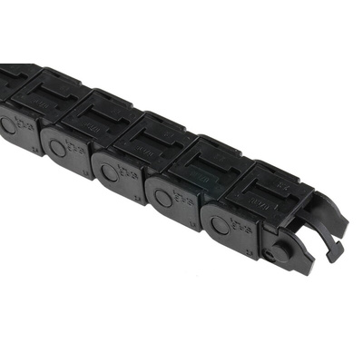 Igus 7, e-chain Black Cable Chain - Flexible Slot, W22.5 mm x D15mm, L1m, 38 mm Min. Bend Radius, Igumid G
