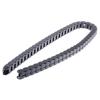 Igus 9, e-chain Black Cable Chain - Flexible Slot, W24.2 mm x D19.3mm, L1m, 38 mm Min. Bend Radius, Igumid G