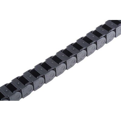 Igus 9, e-chain Black Cable Chain - Flexible Slot, W24.2 mm x D19.3mm, L1m, 38 mm Min. Bend Radius, Igumid G