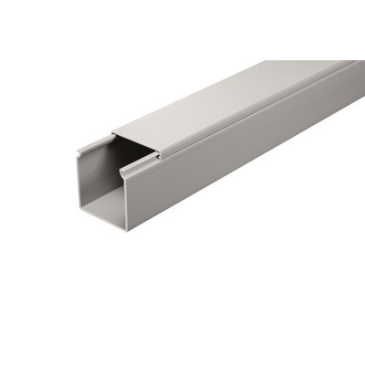 RS PRO Grey Cable Trunking, W50 mm x D50mm, L2m, PVC