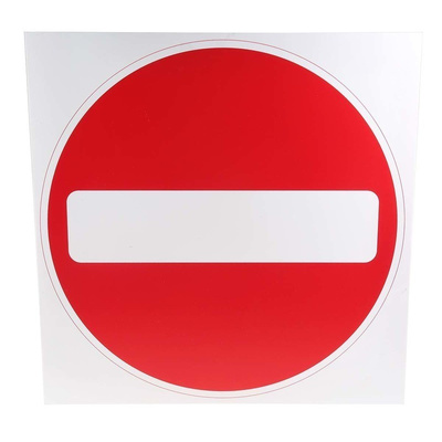 RS PRO NO ENTRY Sign Plastic, 450 x 450mm
