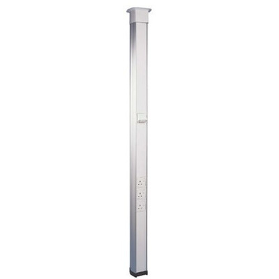 Schneider Electric PP White Power Pole Trunking - Closed Slot, W100 mm x D85mm, L3.6m, Aluminium