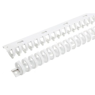 Hager Standard Grey Slotted Flexible Panel Trunking - Flexible Slot, W23 mm x D21mm, L0.5m, Polyamide