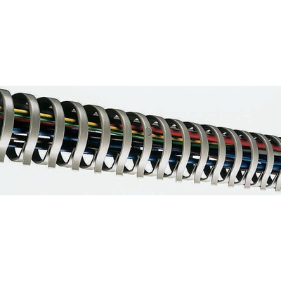 Hager Standard Grey Slotted Flexible Panel Trunking - Flexible Slot, W33 mm x D31mm, L0.5m, Polyamide