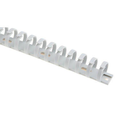 Hager Self Adhesive Grey Slotted Flexible Panel Trunking - Flexible Slot, W23 mm x D21mm, L0.5m, Polyamide
