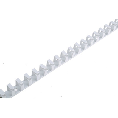 Hager Standard Grey Slotted Flexible Panel Trunking - Flexible Slot, W11 mm x D15mm, L250mm, Polyamide